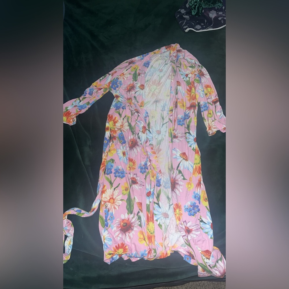 Large floral posh peanut robe